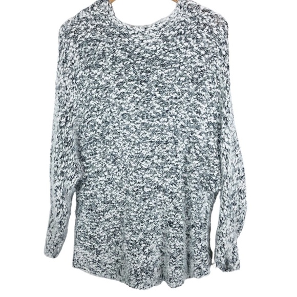 Nordstrom Women’s Lush Fuzzy Chunky Pullover Crewneck Grey Long Sleeve Sweater - Picture 6 of 16